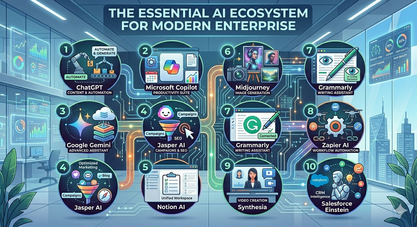 Top 10 AI Tools Every Company Should Use in 2026